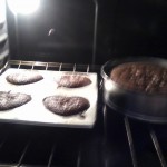 Gingerbread Chocolate Chip Cakes in Oven